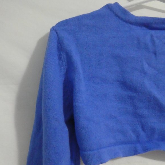 CHILDREN'S PLACE | small 5-6 | Blue Cardigan Shawl | Bow Design on Sleeves - Picture 8 of 12